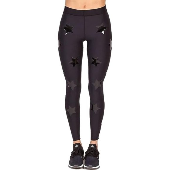 Ultracor Knockout Black Star Print Crop Leggings - Picture 1 of 12